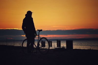 Silhouette of landscape at sunset