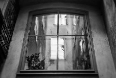 View of building through window