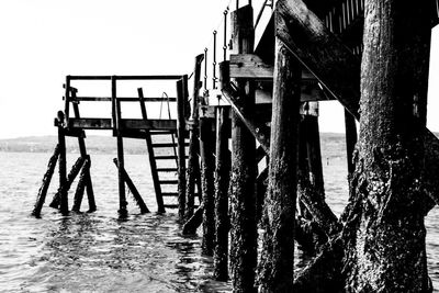 Wooden pier in sea