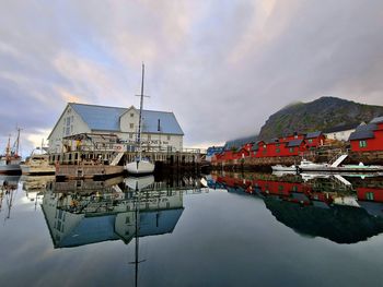 Boats in harbor