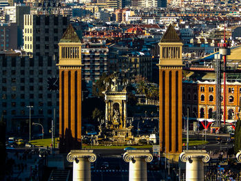 High angle view of buildings in barcelona