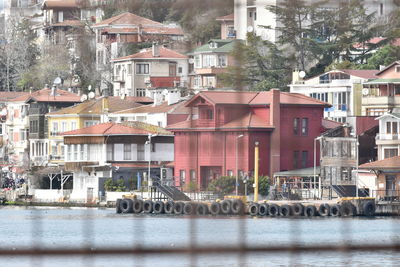 Houses by sea in town