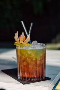 Close-up of drink on table