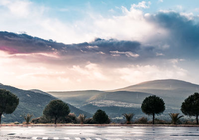 Scenic view of mountains against sky