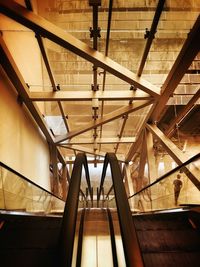 Low angle view of escalator