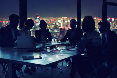 Group of people in restaurant