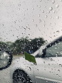 Close-up of water drops on glass