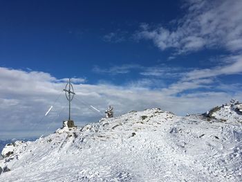 Scenic view of snowcapped mountain against sky