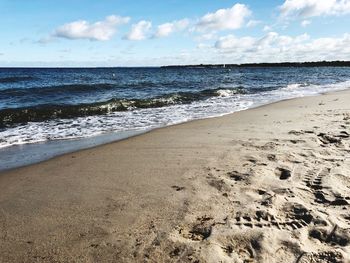 Scenic view of beach against sky