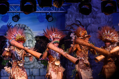 Group of people in traditional clothing during festival