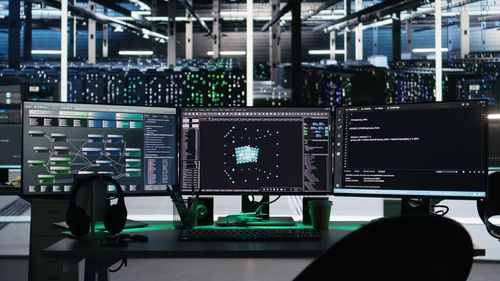 High angle view of computer at airport