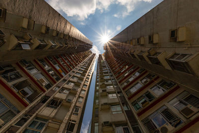 Low angle view of buildings against sky