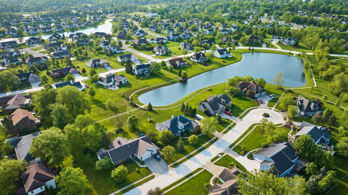 High angle view of cityscape