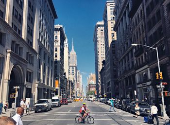 High angle view of city street