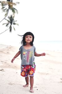 Portrait of cute girl on beach