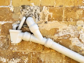 Pipes on old wall