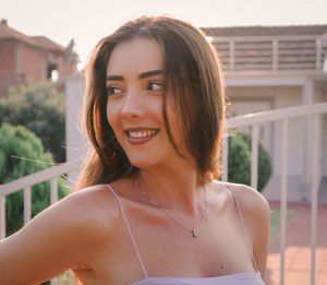 Portrait of young woman close up 