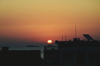 Scenic view of sea at sunset