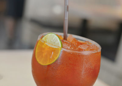 Close-up of drink in glass