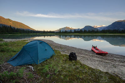 Camping at shakes slough by lower stikine river