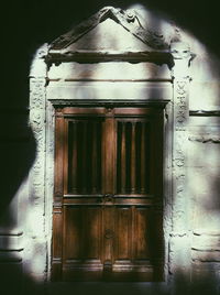 Closed wooden door