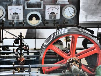 Close-up of machine part in factory