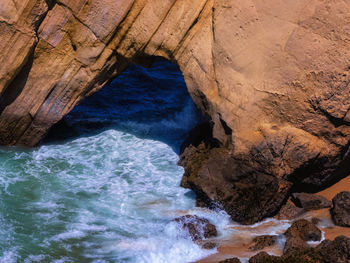 Rock formation in sea