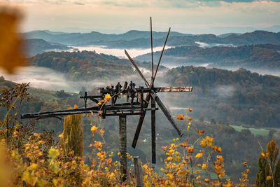 South styria vineyards landscape, tuscany of austria. sunrise in autumn. colorful 