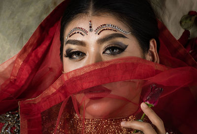 Close-up portrait of young woman