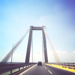 Car on general rafael urdaneta bridge against sky