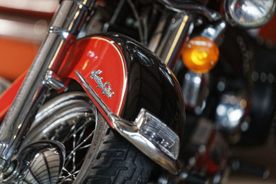 Close-up of motorcycle