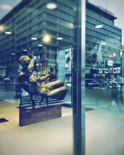 Woman standing in city