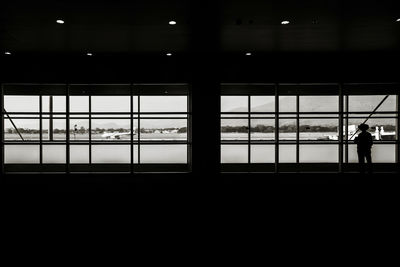 Silhouette people in airport