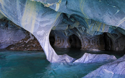 Scenic view of rock formation in sea