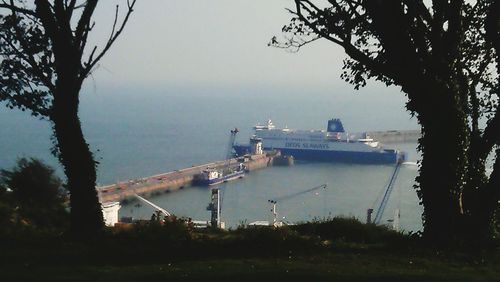 View of built structure by river