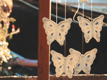 Close-up of christmas decoration hanging