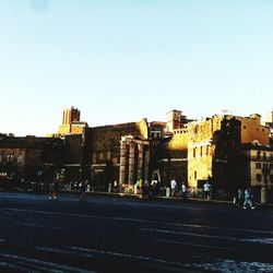 View of cityscape against clear sky