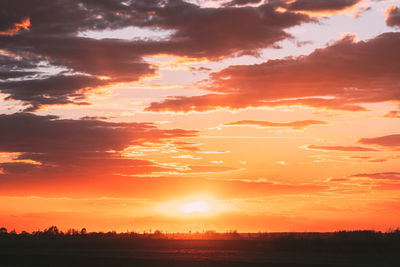 Scenic view of sunset sky during sunrise