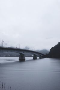 Bridge over river against sky