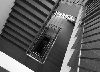 High angle view of spiral stairs