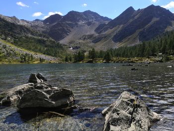 Scenic view of lake against mountains