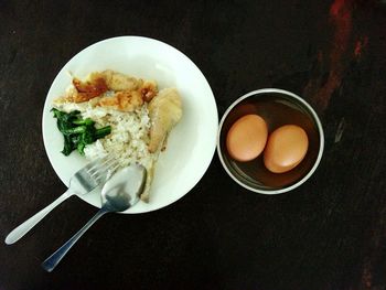 Close-up of served food