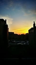 Buildings at sunset