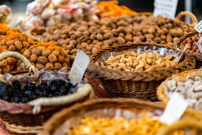 Full frame shot of wicker for sale at market stall