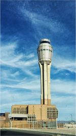 View of built structure against blue sky