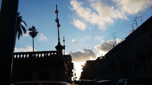 Low angle view of city against sky