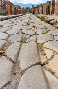 Surface level view of footpath