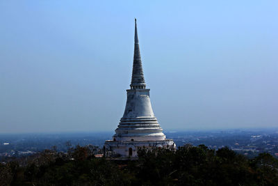 Pagoda against clear sky at phra nakhon khiri historical park