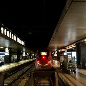 Train at railroad station platform