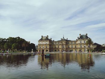 Reflection of building in lake